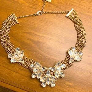 Natasha gold/crystal costume statement necklace